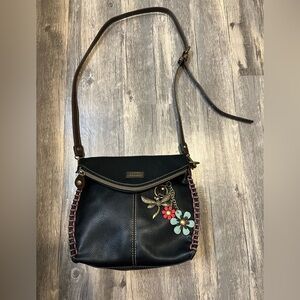 Chala Charming Crossbody Flap Bag with Dragonfly and Flower Bag Charm Vegan